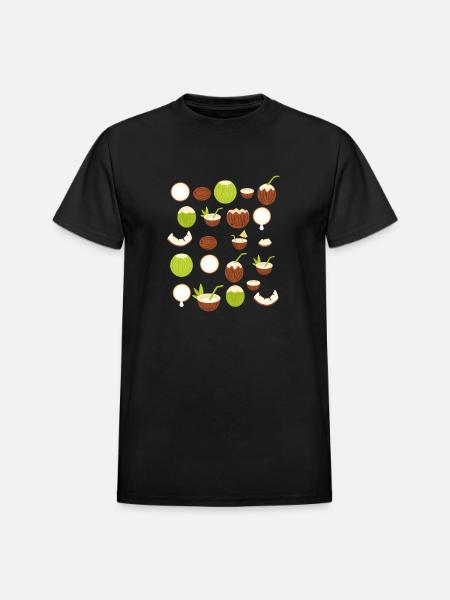 Retro Coconut Design - Heavyweight Unisex T-Shirt by Gildan - black