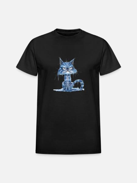 Funny Cat - Heavyweight Unisex T-Shirt by Gildan - black