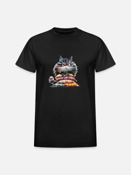 Funny Cat - Heavyweight Unisex T-Shirt by Gildan - black