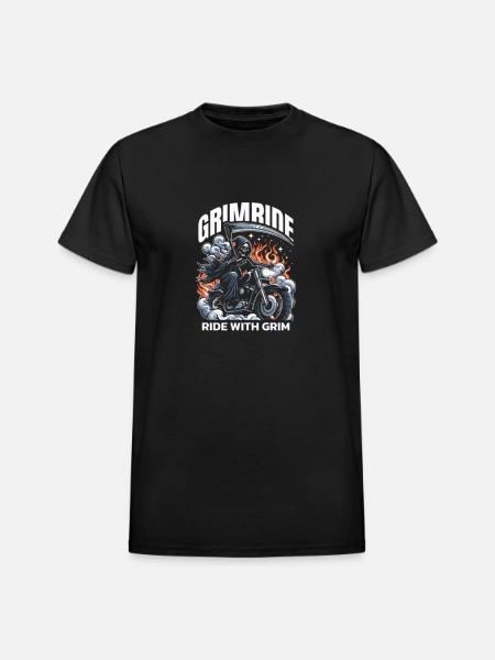 Customizable Grim Ride - Heavyweight Unisex T-Shirt by Gildan - black