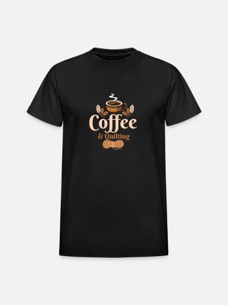 Coffee & Quilting Quilter Sewing - Heavyweight Unisex T-Shirt by Gildan - black