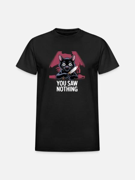 You Saw Nothing - Heavyweight Unisex T-Shirt by Gildan - black