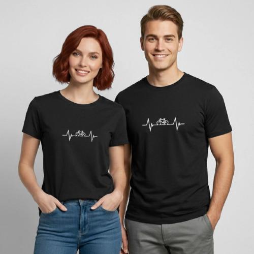 Bicycle Hearbeat - Heavyweight Unisex T-Shirt by Gildan