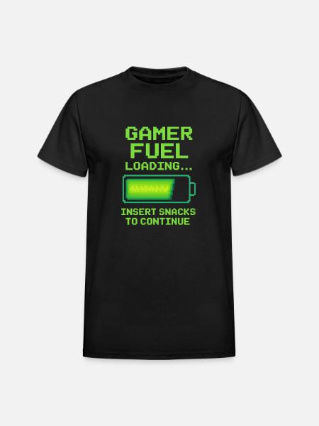 Gamer fuel - Heavyweight Unisex T-Shirt by Gildan - black