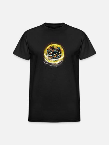 Illuminated Salamander - Heavyweight Unisex T-Shirt by Gildan - black