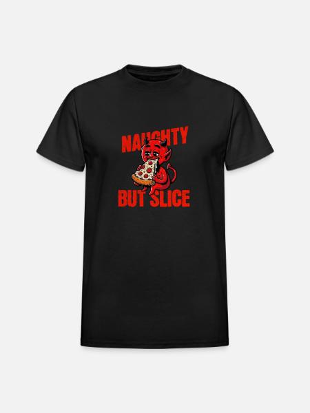 Naughty But Slice - Heavyweight Unisex T-Shirt by Gildan - black