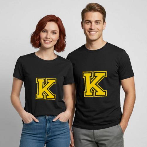 Letter k – Capital Athletic Alphabet Monogram - Heavyweight Unisex T-Shirt by Gildan