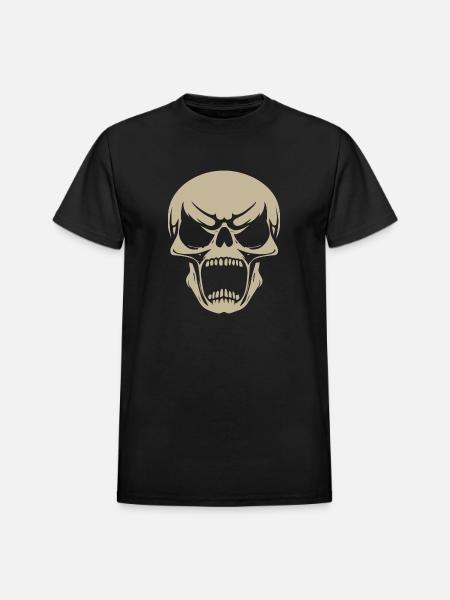 Alien Skull Head - Heavyweight Unisex T-Shirt by Gildan - black
