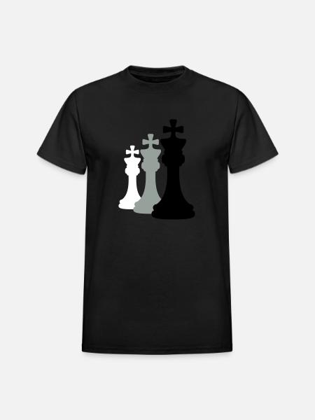 3 chess kings - Heavyweight Unisex T-Shirt by Gildan - black