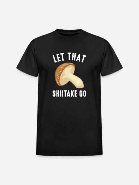 Let That Shiitake Go - Heavyweight Unisex T-Shirt by Gildan - black