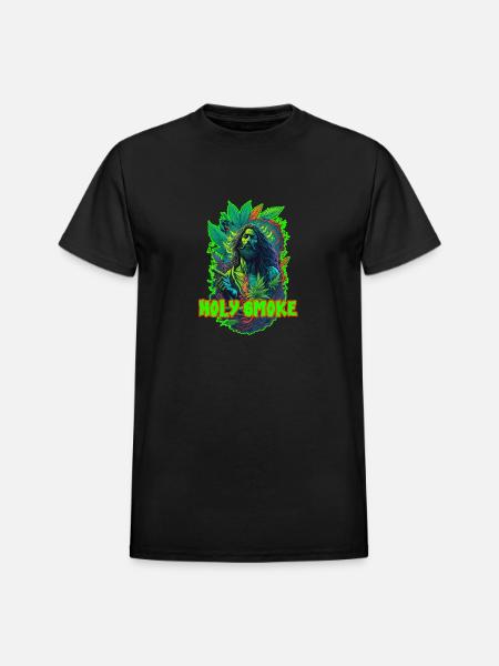 HOLY SMOKE - Heavyweight Unisex T-Shirt by Gildan - black