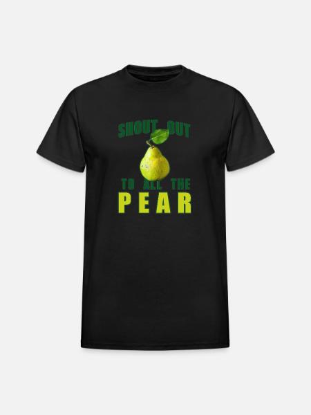 Shout Out To All The Pear - Heavyweight Unisex T-Shirt by Gildan - black