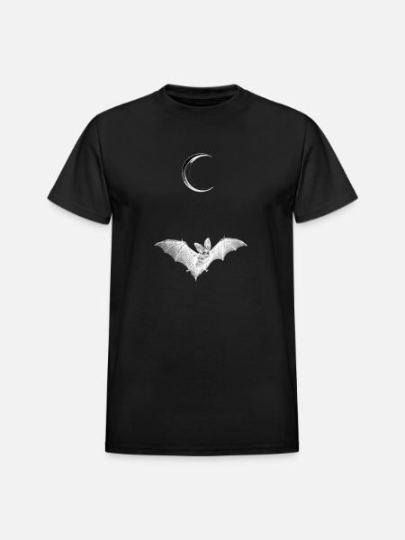 Bat Moon - Heavyweight Unisex T-Shirt by Gildan - black