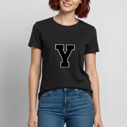 Varsity Letter Y Collegiate Alphabet Art - Heavyweight Unisex T-Shirt by Gildan