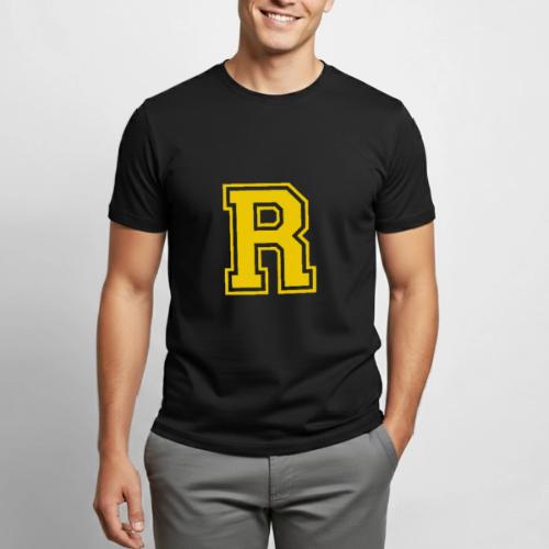 Letter R – Capital Athletic Alphabet Monogram - Heavyweight Unisex T-Shirt by Gildan