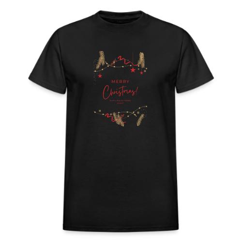 Merry Christmas Typography Design - Heavyweight Unisex T-Shirt by Gildan