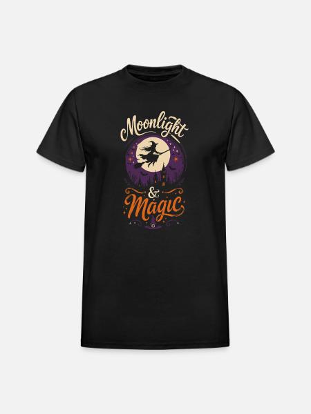 Moonlight & Magic Tshirt - Heavyweight Unisex T-Shirt by Gildan - black