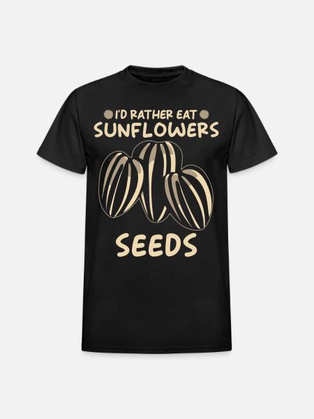 Sunflower Seeds - Heavyweight Unisex T-Shirt by Gildan - black