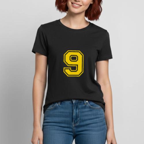 Number 9 in a classic athletic collegiate font - Heavyweight Unisex T-Shirt by Gildan