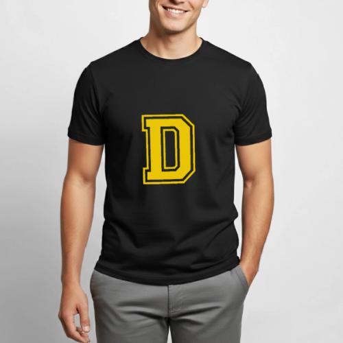 Letter D – Capital Athletic Alphabet Monogram - Heavyweight Unisex T-Shirt by Gildan