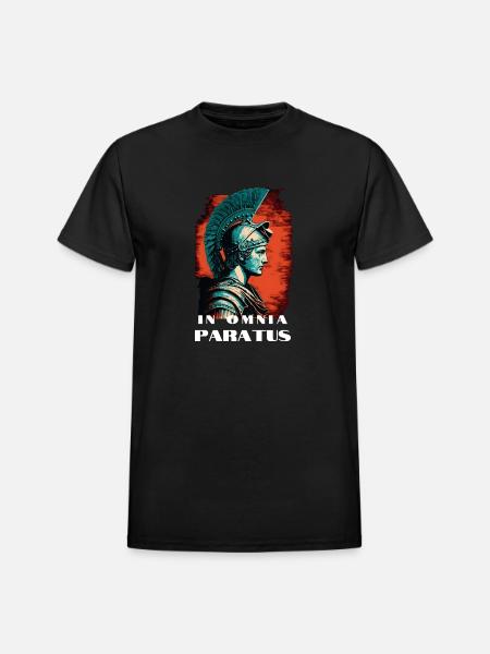 Latin Quote Roman Soldier - Heavyweight Unisex T-Shirt by Gildan - black