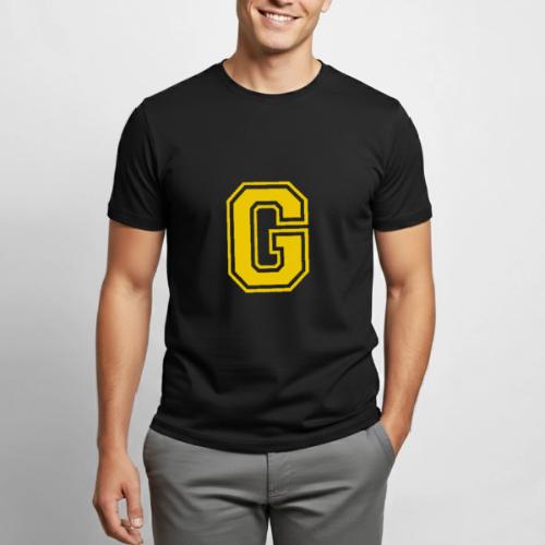 Letter G – Capital Athletic Alphabet Monogram - Heavyweight Unisex T-Shirt by Gildan