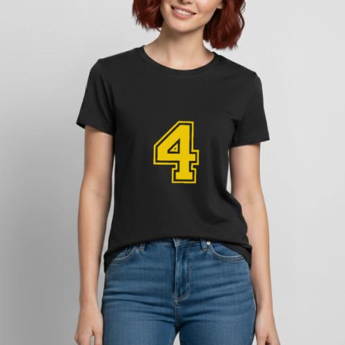 Number 4 in a classic athletic collegiate font - Heavyweight Unisex T-Shirt by Gildan