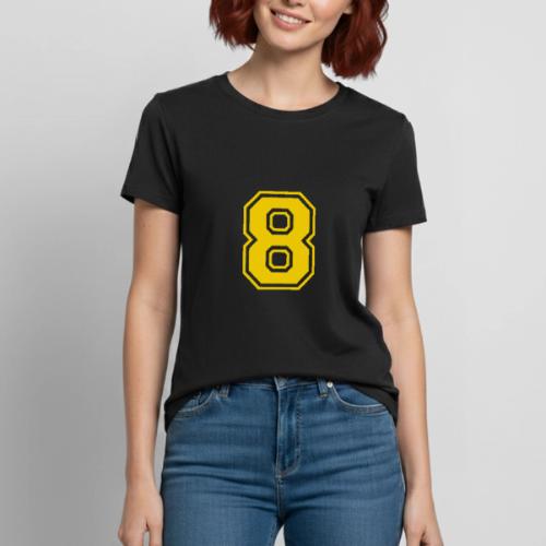 Number 8 in a classic athletic collegiate font - Heavyweight Unisex T-Shirt by Gildan