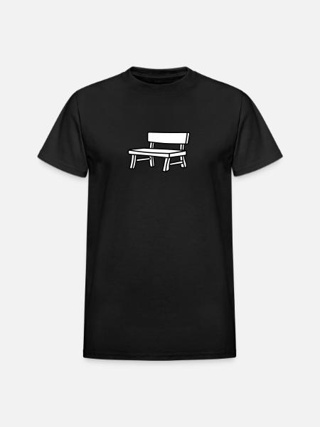 bench lineart - Heavyweight Unisex T-Shirt by Gildan - black