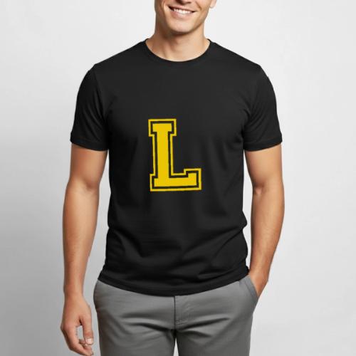 Letter L – Capital Athletic Alphabet Monogram - Heavyweight Unisex T-Shirt by Gildan