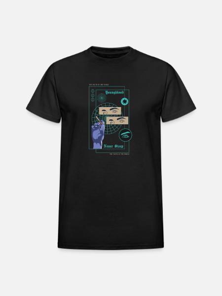 Young Blood Never Sleep - Heavyweight Unisex T-Shirt by Gildan - black