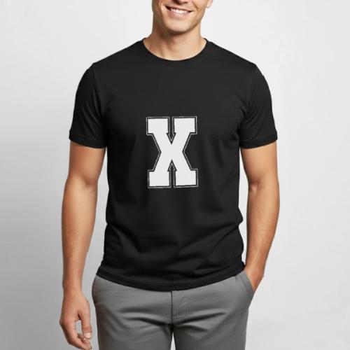 White Letter X – Varsity Alphabet Monogram - Heavyweight Unisex T-Shirt by Gildan