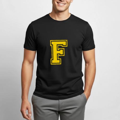 Letter F – Capital Athletic Alphabet Monogram - Heavyweight Unisex T-Shirt by Gildan