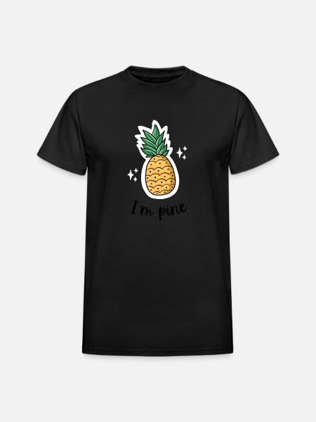 I'm pine - Heavyweight Unisex T-Shirt by Gildan - black