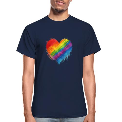 Watercolor Rainbow Pride Heart - LGBTQ LGBT Pride - Gildan Ultra Cotton Adult T-Shirt