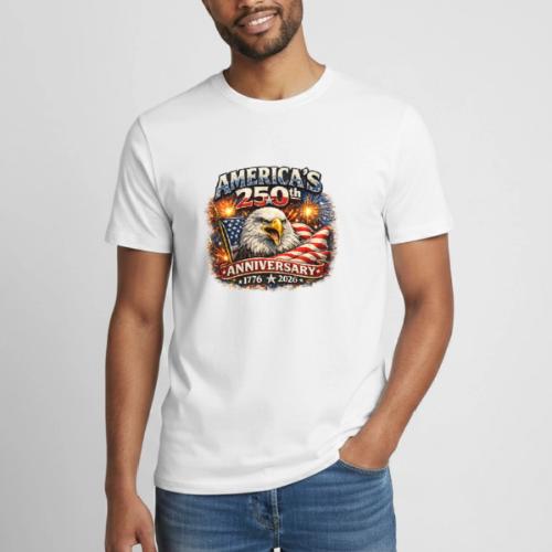 America 250th Anniversary Timeline Design - Heavyweight Unisex T-Shirt by Gildan