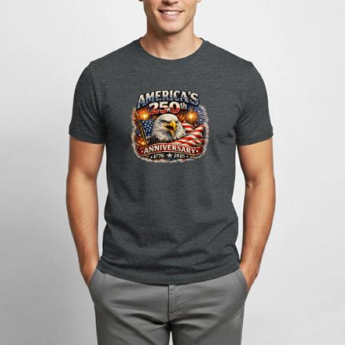 America 250th Anniversary Timeline Design - Heavyweight Unisex T-Shirt by Gildan