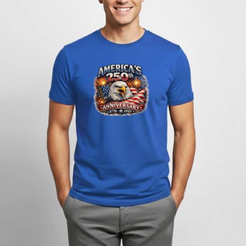 America 250th Anniversary Timeline Design - Heavyweight Unisex T-Shirt by Gildan