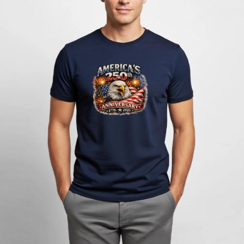 America 250th Anniversary Timeline Design - Heavyweight Unisex T-Shirt by Gildan