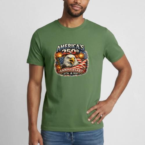 America 250th Anniversary Timeline Design - Heavyweight Unisex T-Shirt by Gildan