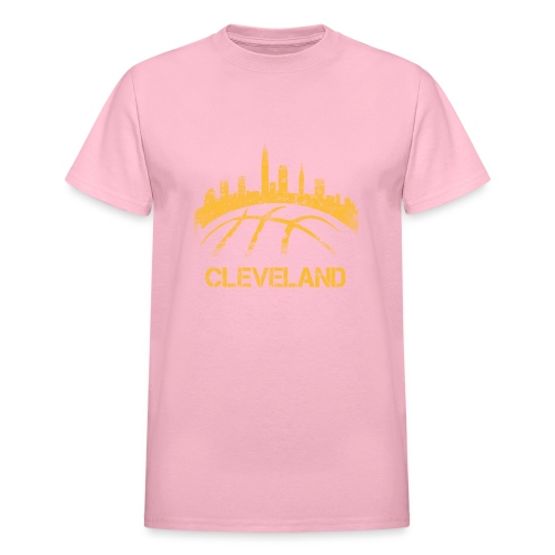 Cleveland Basketball Skyline - Gildan Ultra Cotton Adult T-Shirt