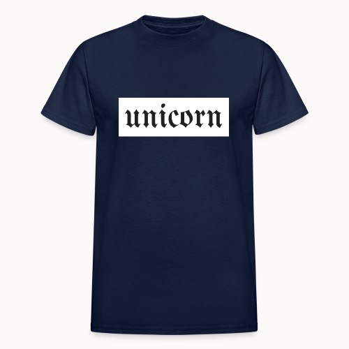 Gothic Unicorn Text White Background - Gildan Ultra Cotton Adult T-Shirt
