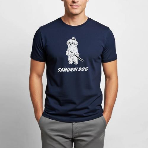 Samurai Maltese Katana Warrior Dog Tee - Heavyweight Unisex T-Shirt by Gildan