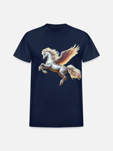 Legendary Pegasus - Heavyweight Unisex T-Shirt by Gildan - navy