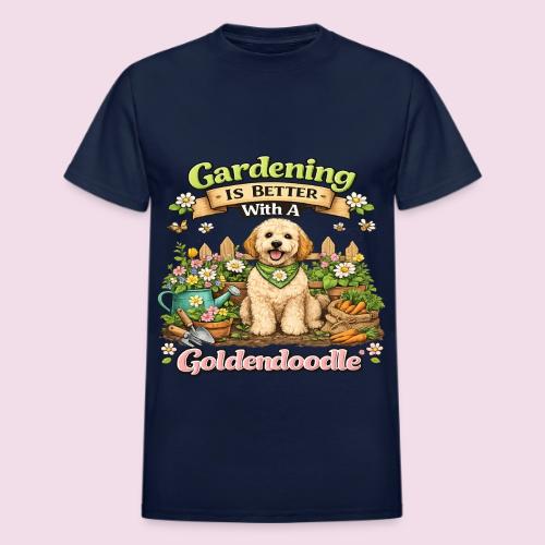 Gardening Is Better With A Goldendoodle - Heavyweight Unisex T-Shirt by Gildan