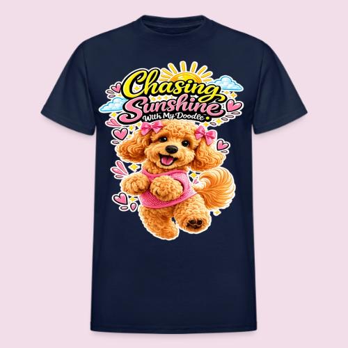 Chasing Sunshine With My Doodle - Heavyweight Unisex T-Shirt by Gildan