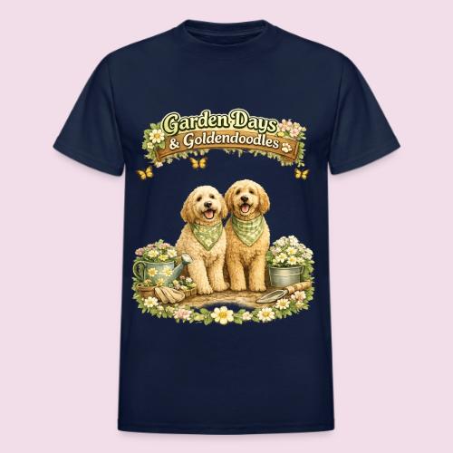 Garden Days & Goldendoodles Cozy Dog Lovers Design - Heavyweight Unisex T-Shirt by Gildan