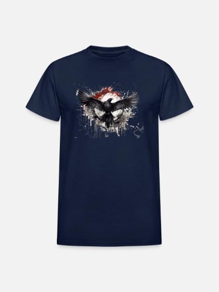 Raven - Heavyweight Unisex T-Shirt by Gildan - navy