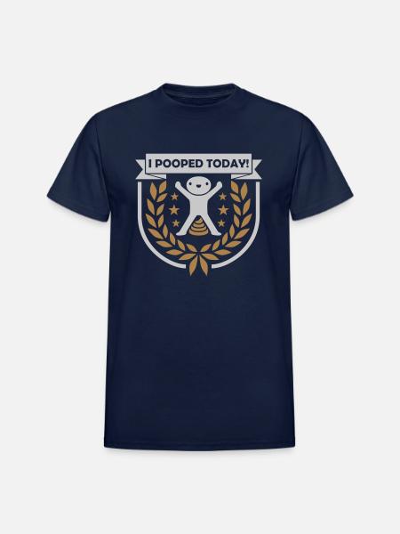 I pooped today quote - Heavyweight Unisex T-Shirt by Gildan - navy