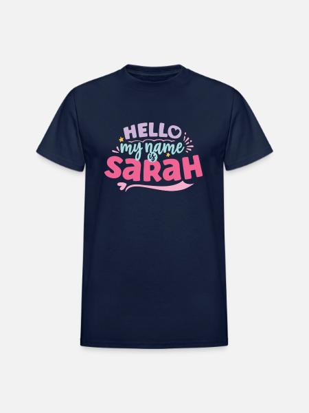 Sarah My Name Is Sarah - Heavyweight Unisex T-Shirt by Gildan - navy